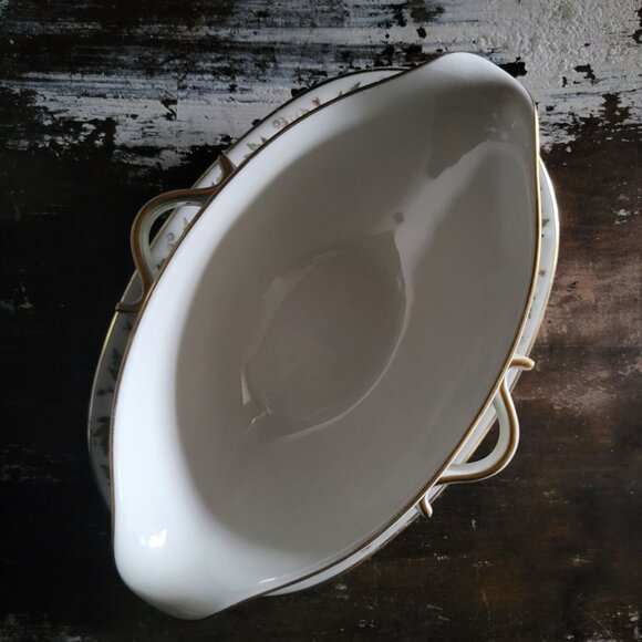 Vtg Franconia Krautheim Sycamore Gravy Boat w/ Attached Underplate, Fall Dining - Picture 6 of 8